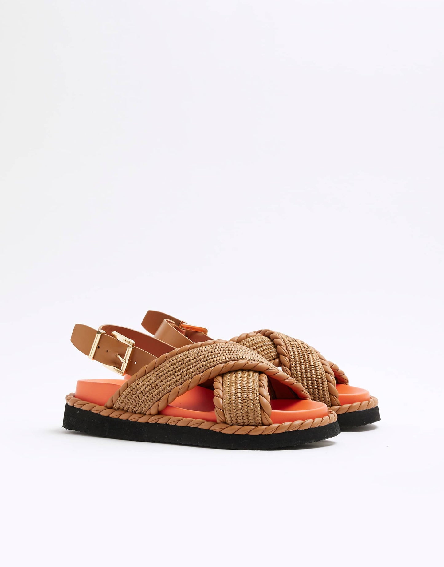 Cross Strap Chunky Sandals