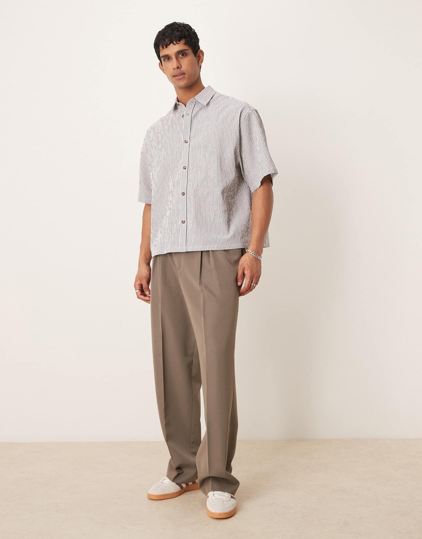 Boxy Oversized Seersucker Shirt