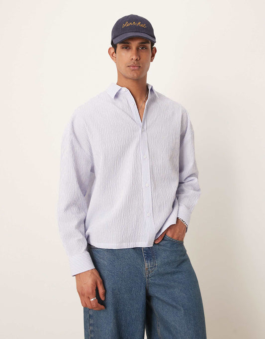 Textured Seersucker Regular Shirt