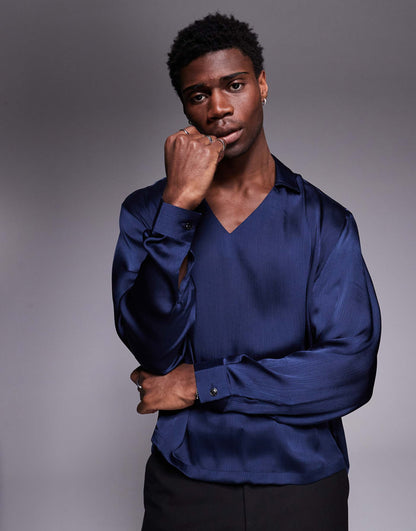 Boxy Oversized Overhead Satin Shirt