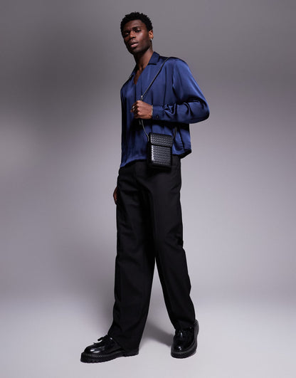 Boxy Oversized Overhead Satin Shirt