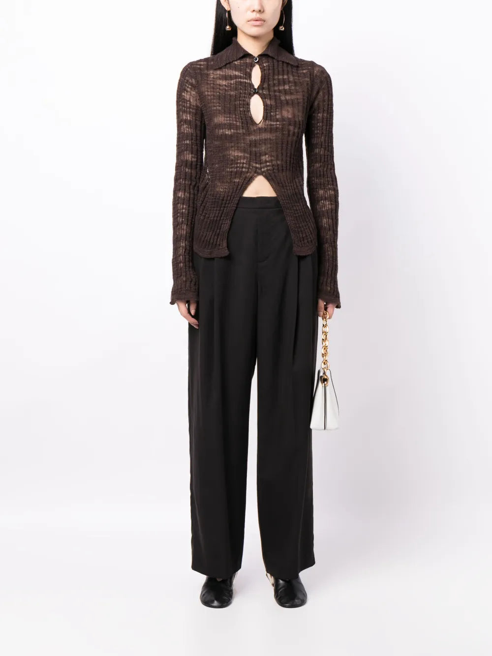 Pleated Wide-Leg Trousers