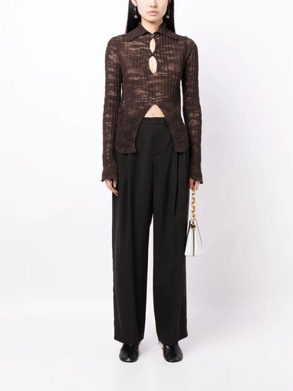 Pleated Wide-Leg Trousers