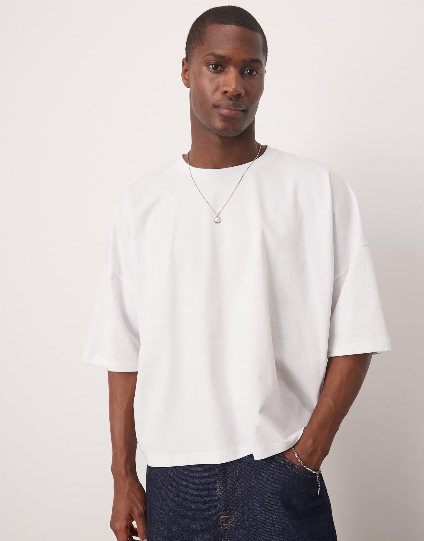 Oversized Dropped Shoulder T-Shrit With Floral Back Print