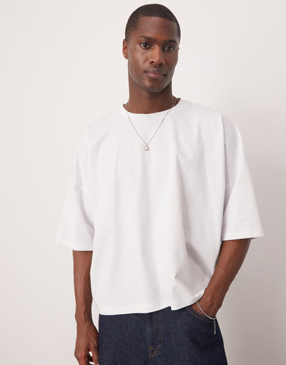 Oversized Dropped Shoulder T-Shrit With Floral Back Print