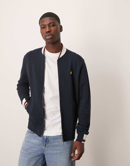 Half Tipped Jersey Bomber Jacket
