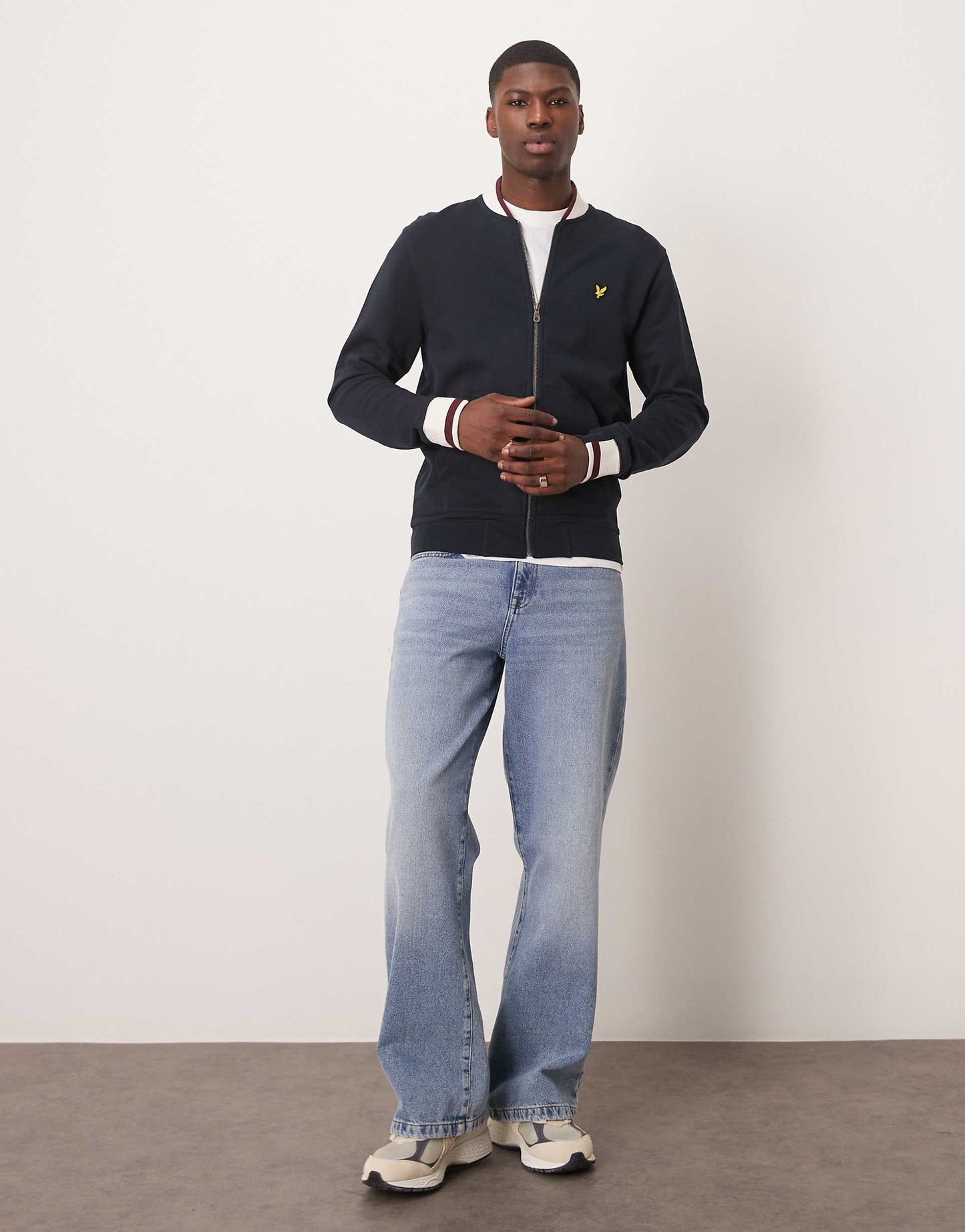 Half Tipped Jersey Bomber Jacket