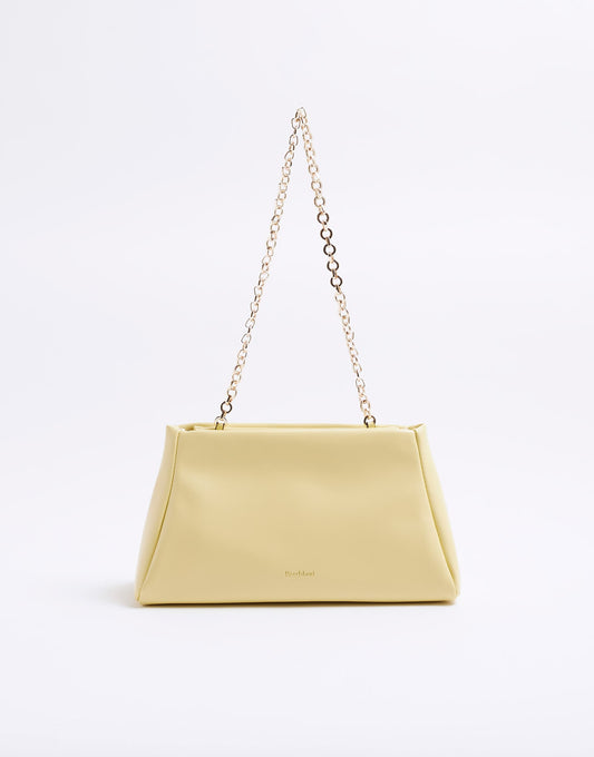 Faux Leather Frame Top Clutch Bag