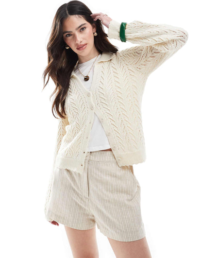 Contrast Scallop Hem Knitted Top