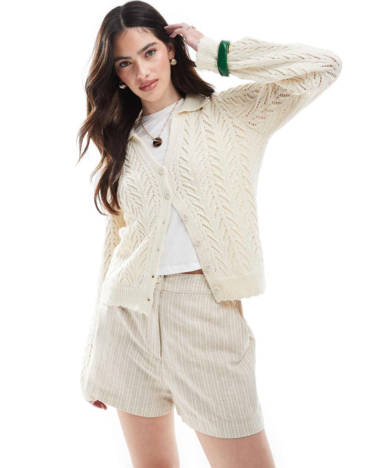 Contrast Scallop Hem Knitted Top