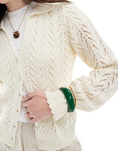 Contrast Scallop Hem Knitted Top