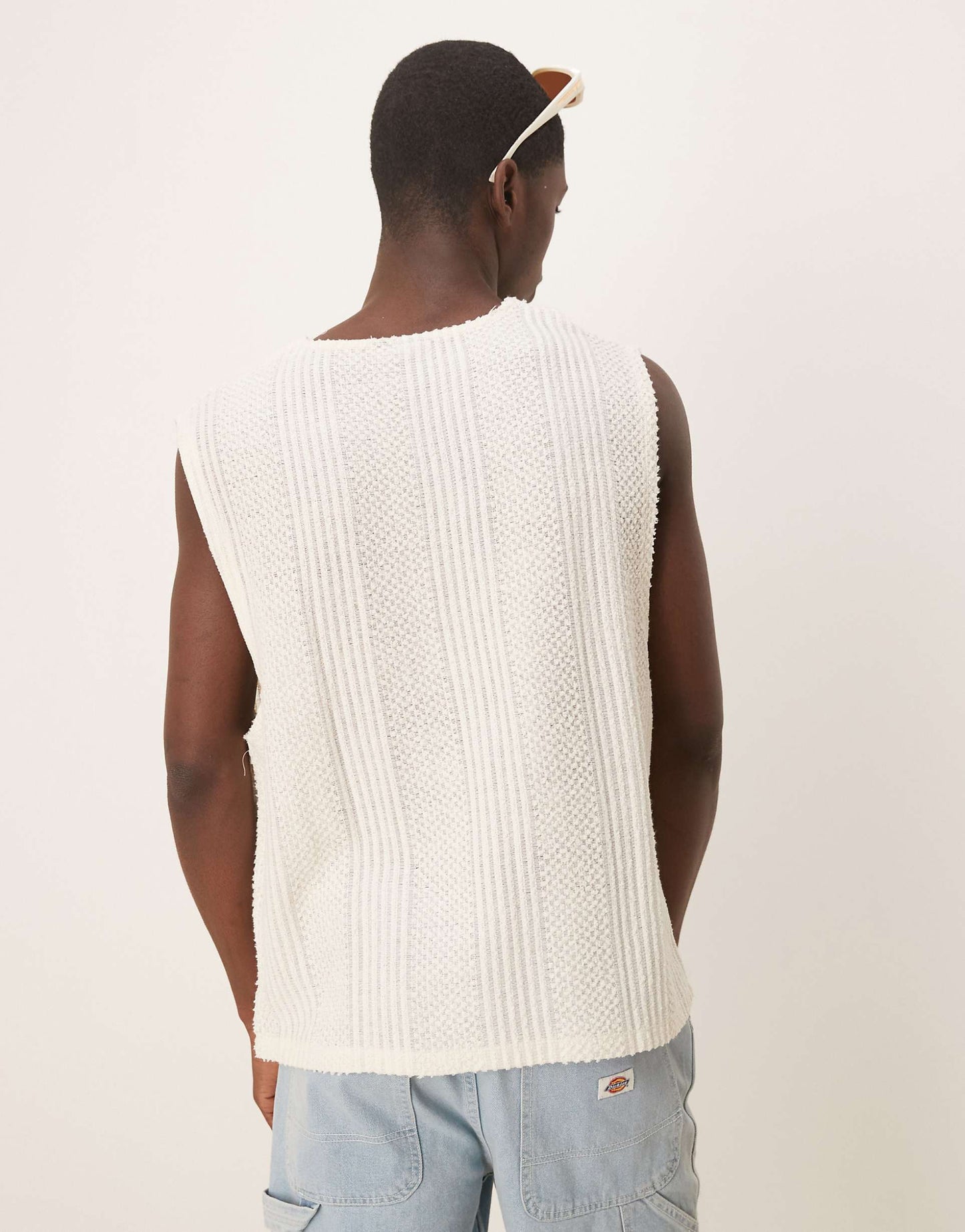 Boxy Oversized Tank  With Notch Neck