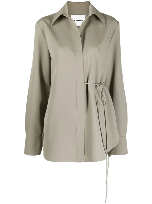 Self-Tie Wool Shirt