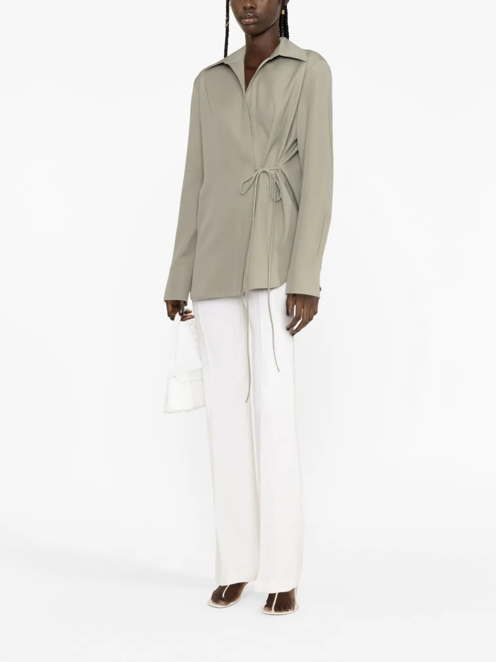 Self-Tie Wool Shirt