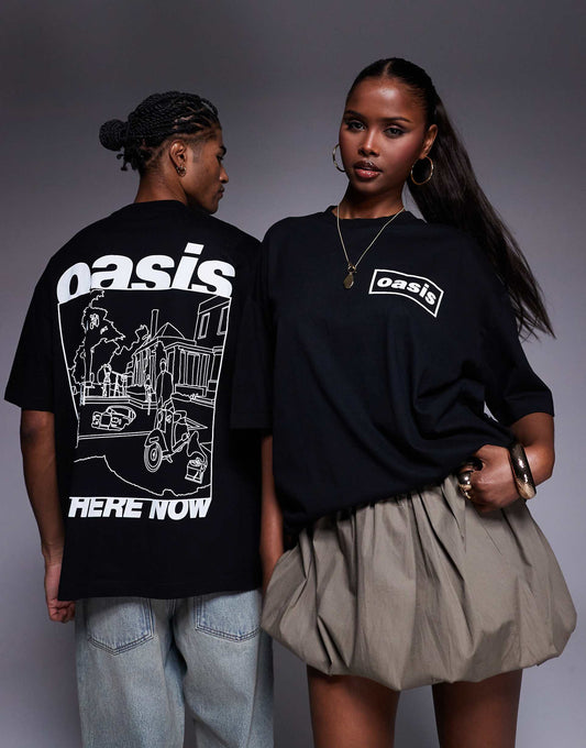 Unisex Oversized T-Shirt With Oasis Prints