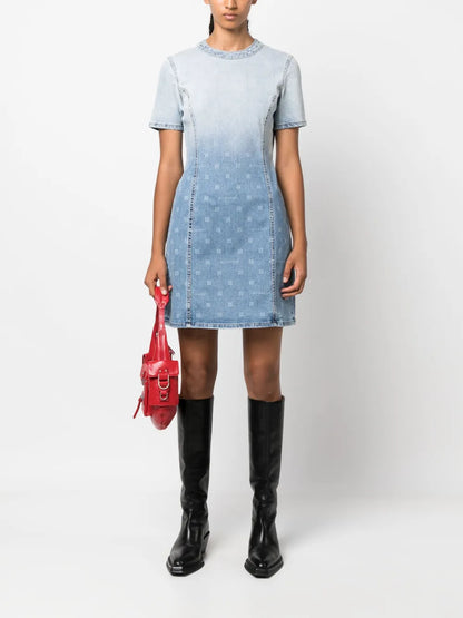 Ombré-Effect Denim Minidress