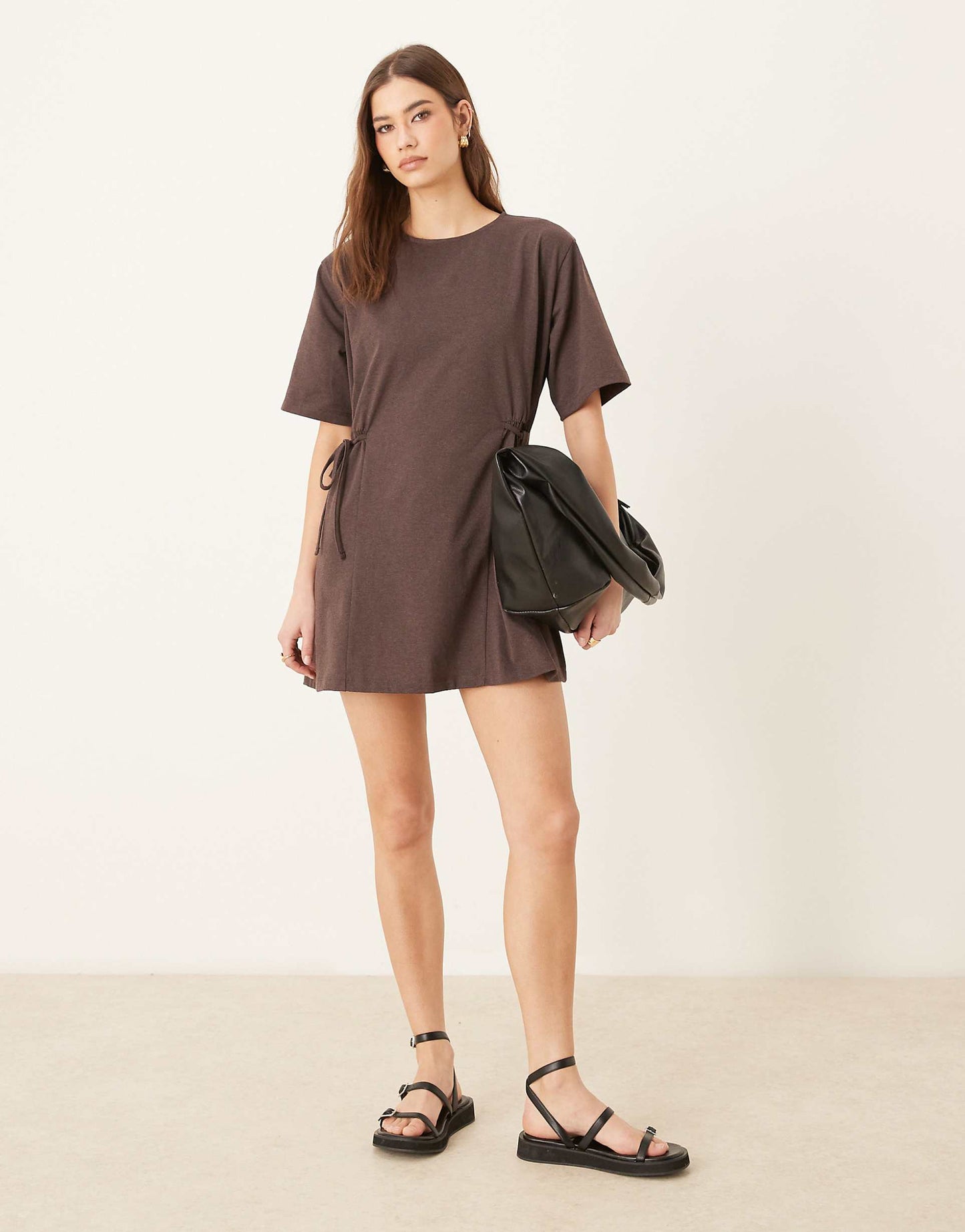 Oversized T Shirt Dress With Tie Detail