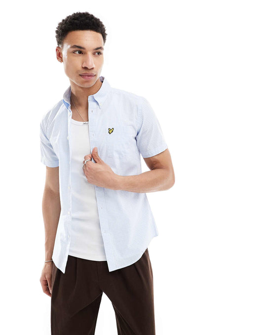 Short Sleeve Slim Fit Gingham Shirt