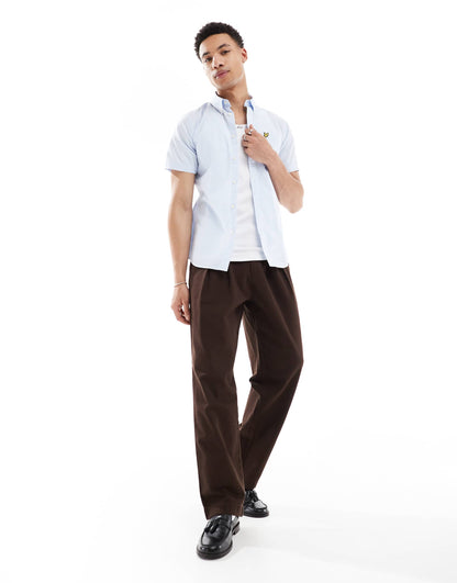 Short Sleeve Slim Fit Gingham Shirt