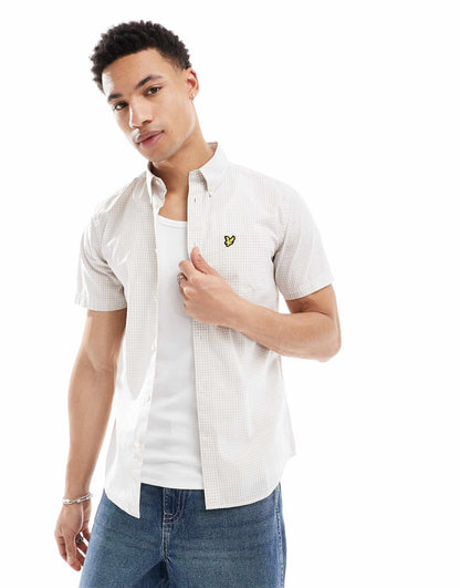 Short Sleeve Slim Fit Gingham Shirt