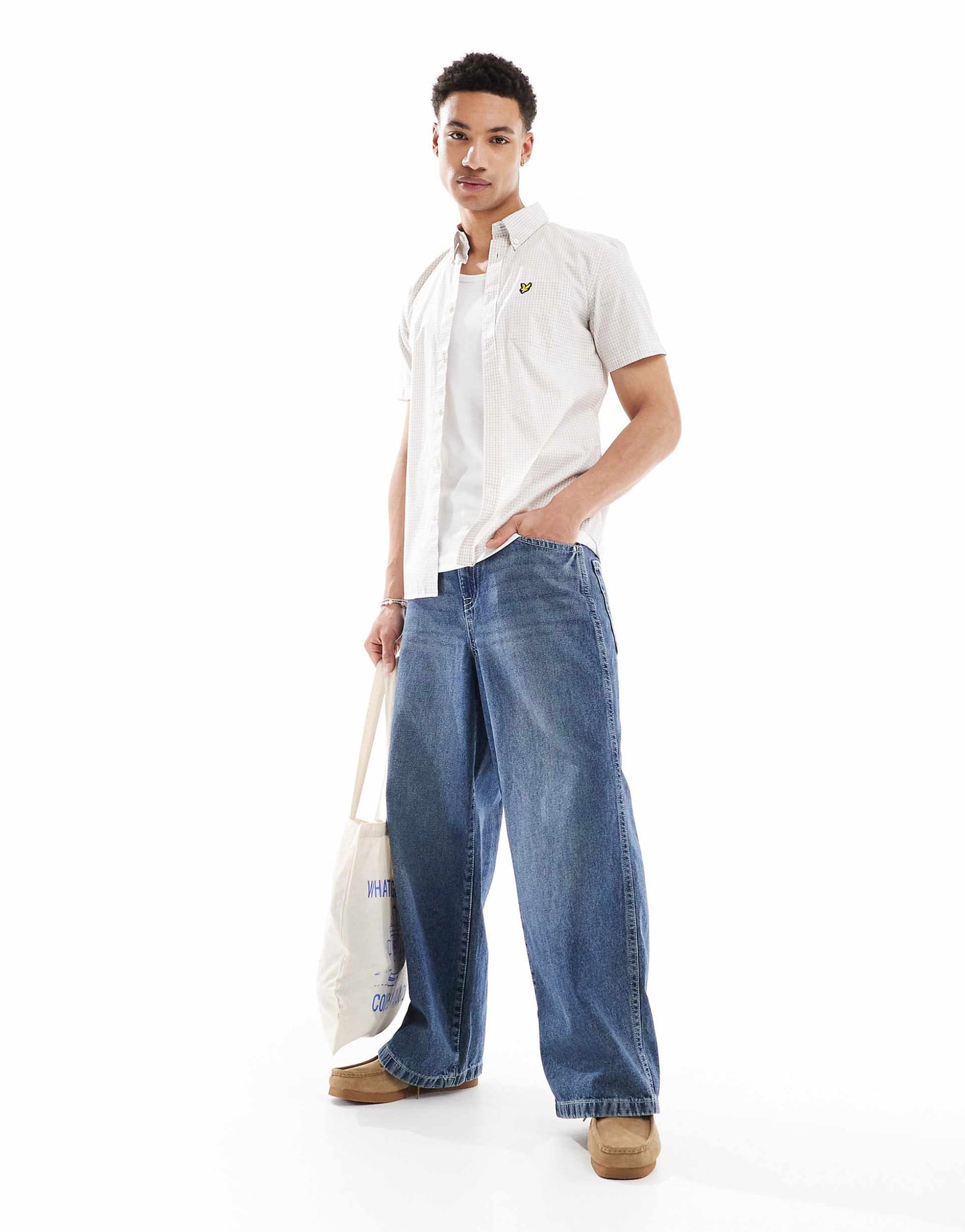 Short Sleeve Slim Fit Gingham Shirt