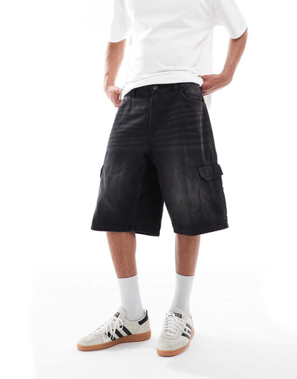 Denim Cargo Shorts