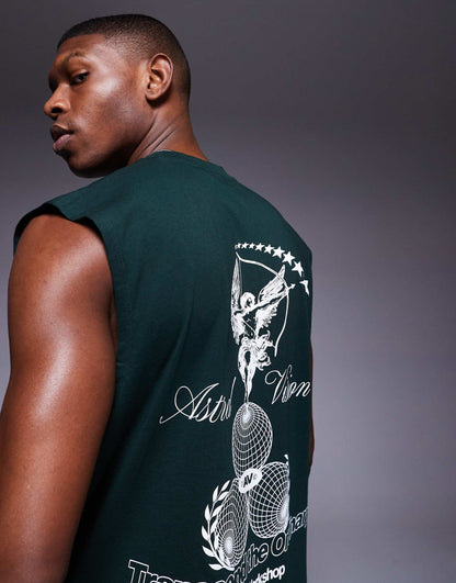 Boxy Oversized Tank With Front And Back Print