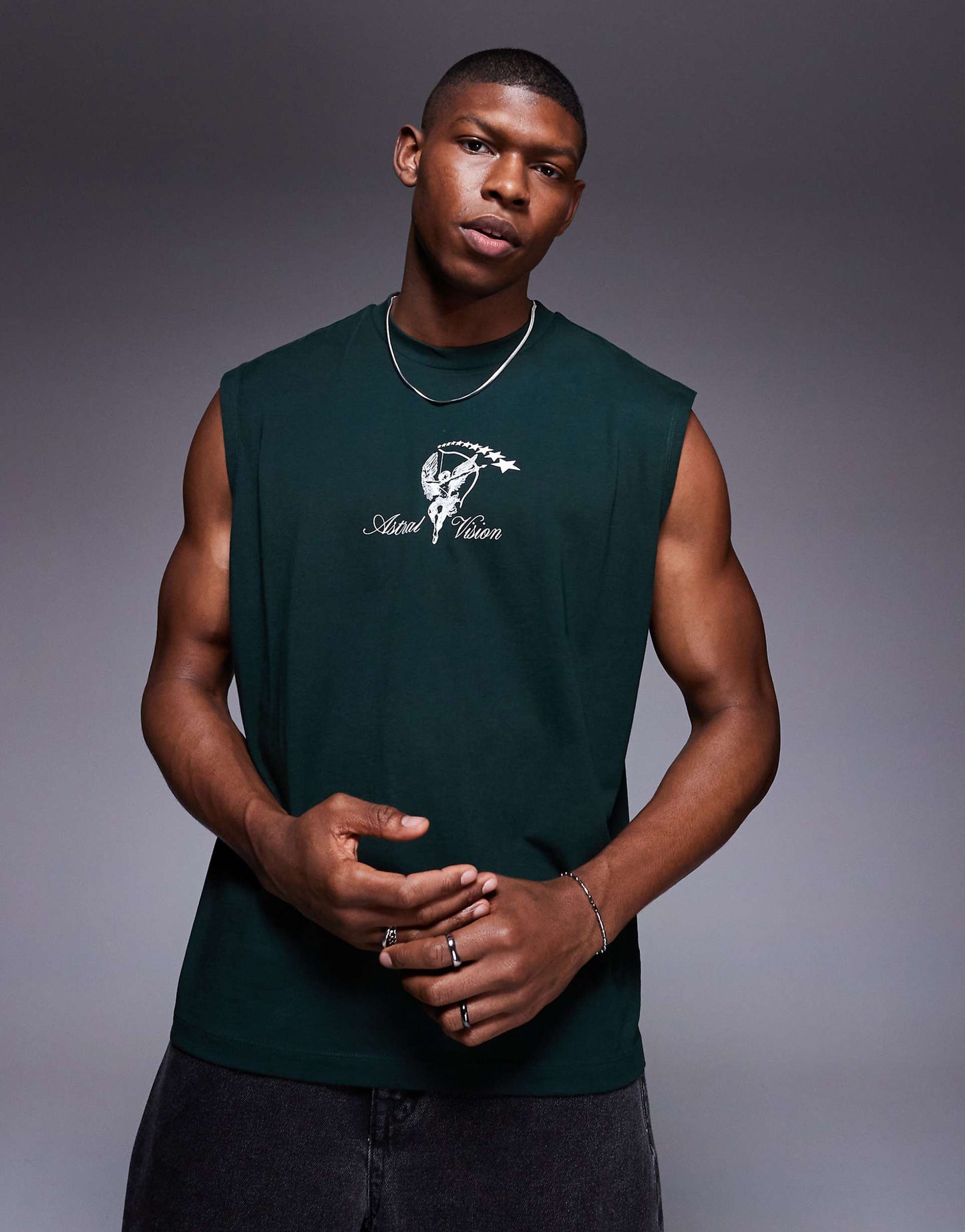 Boxy Oversized Tank With Front And Back Print