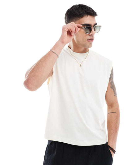 Boxy Oversized Vest With Back City Graphic