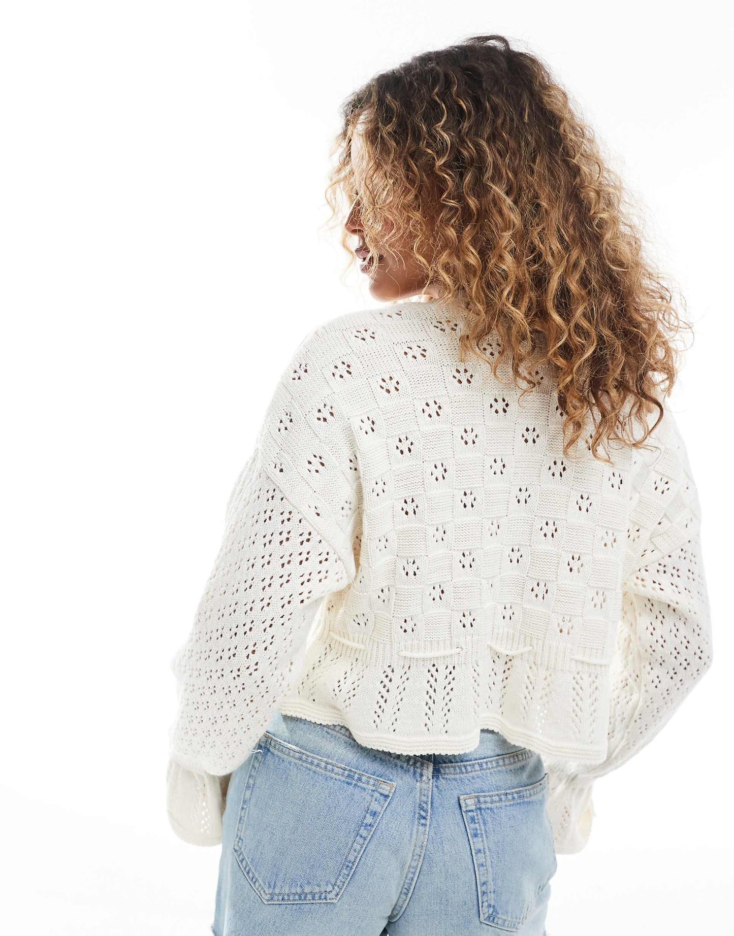 Knitted Tie Waist Peplum Cardigan