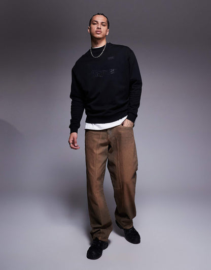 Oversized Sweatshirt With Metallic Prints