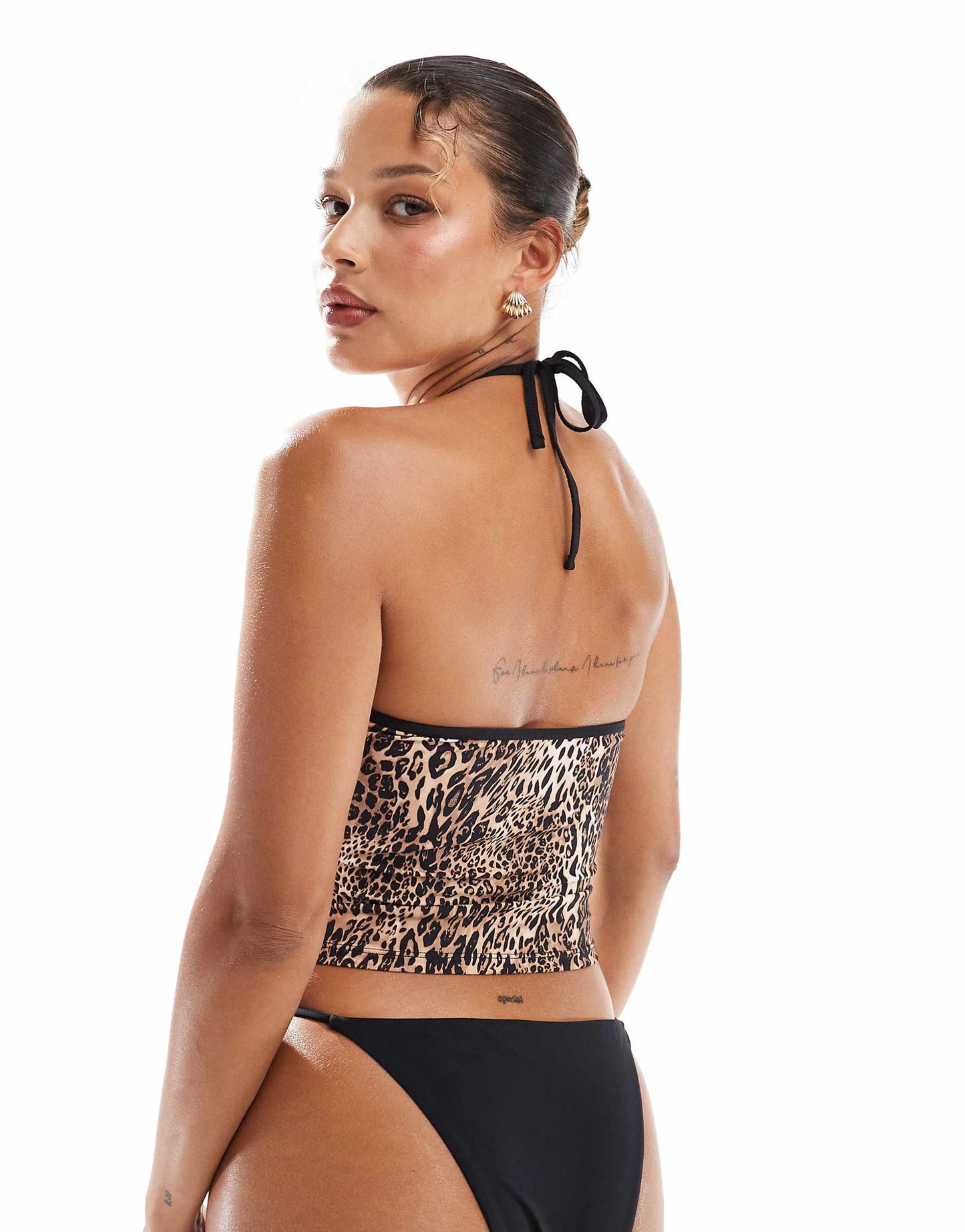 Contrast Trim Tankini Top Co-Ord