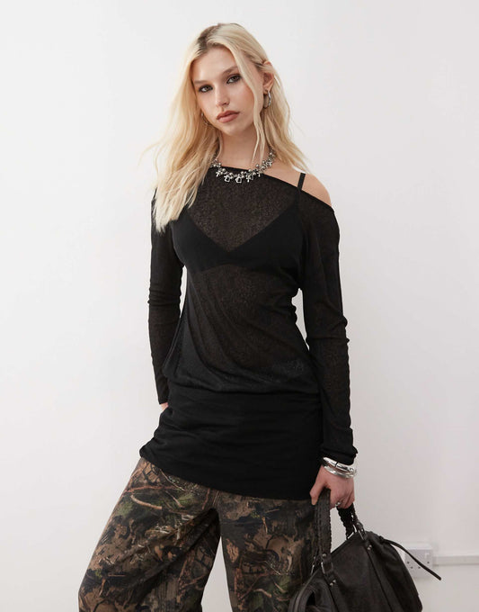 Off Shoulder Slouch Mini Dress