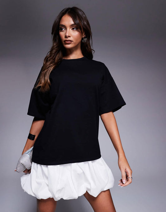 2 In 1 T-Shirt Bubble Hem Mini Dress