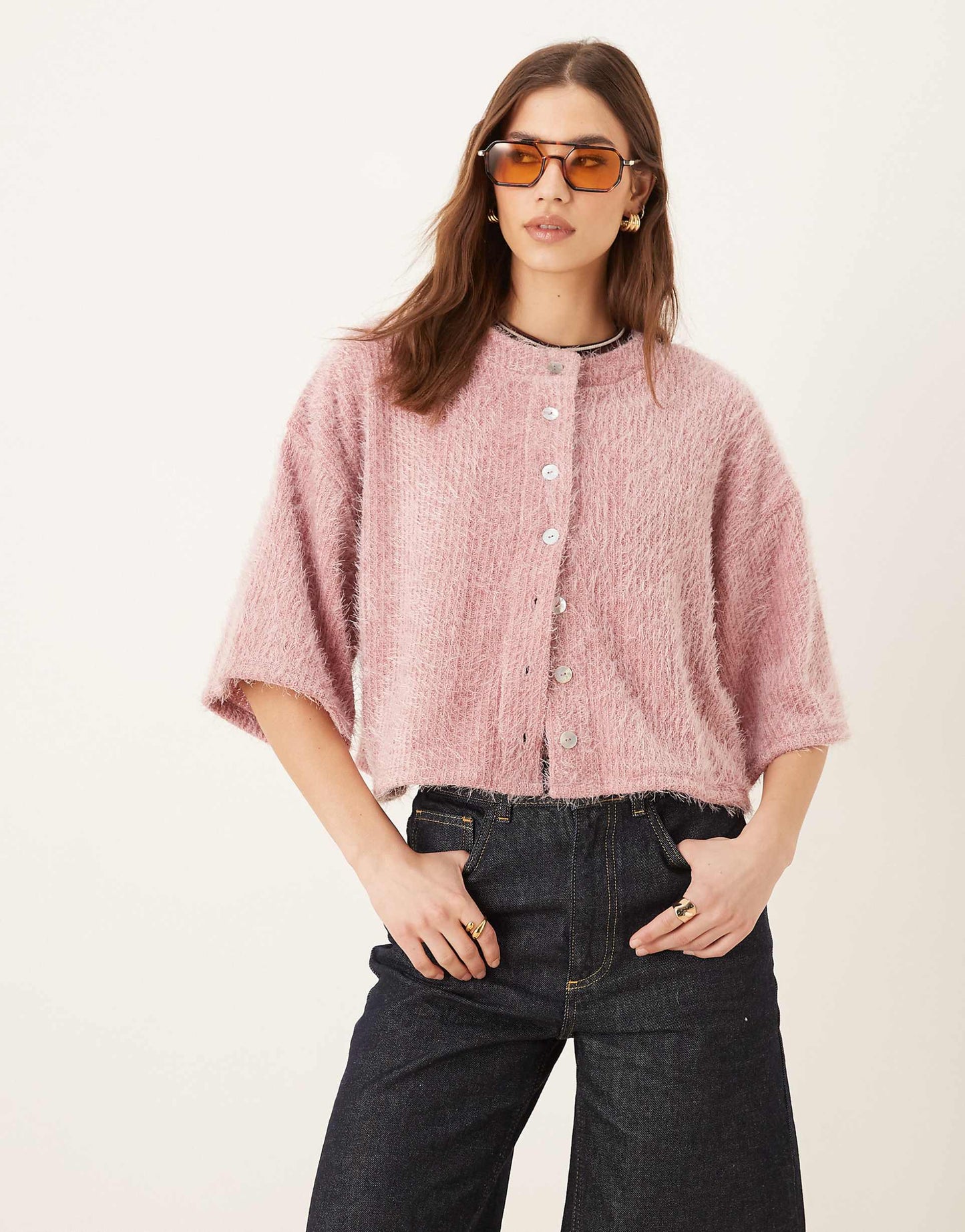 Boxy Dropped Shoulder Cardigan