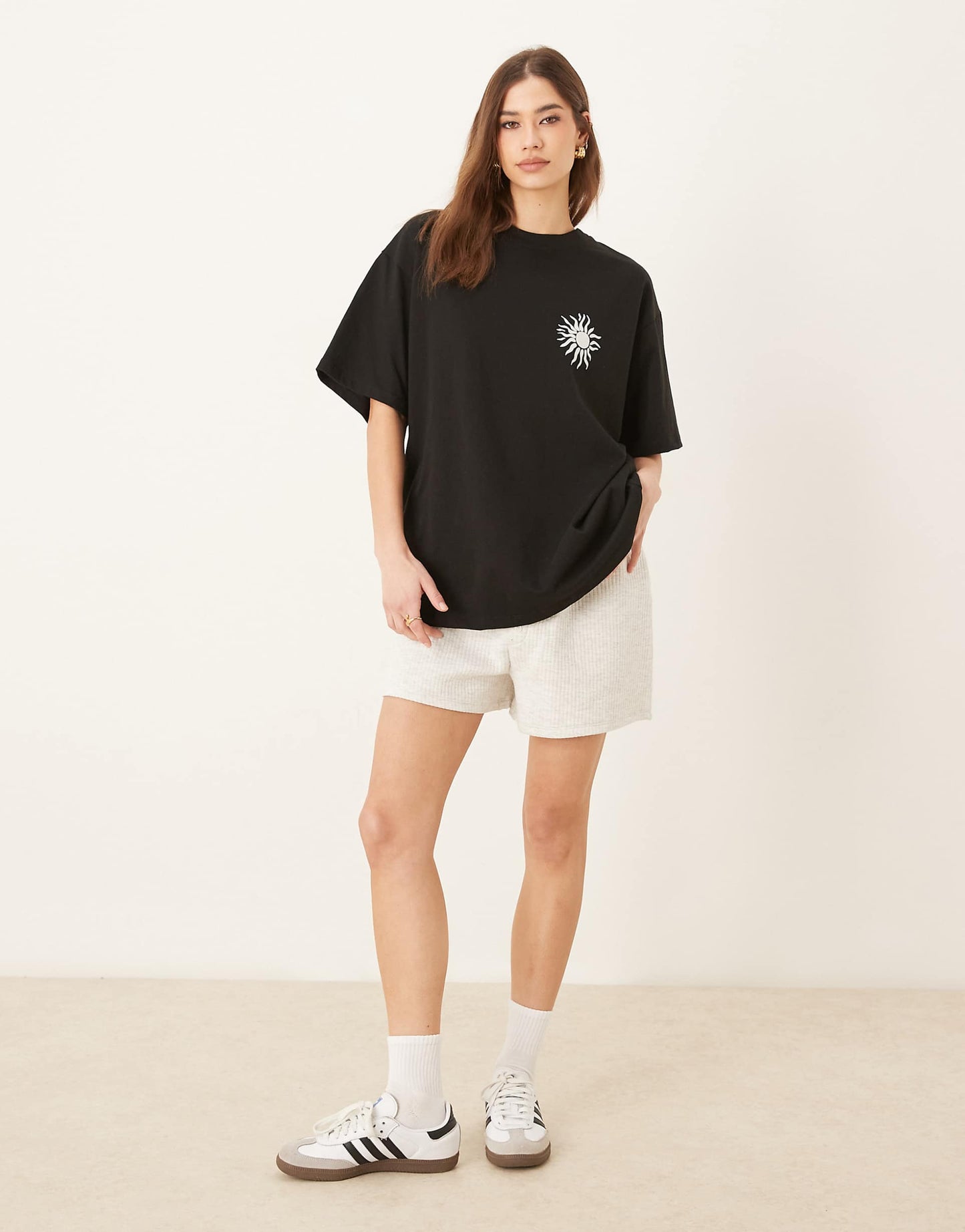 Oversized T-Shirt With Floral Back Graphic