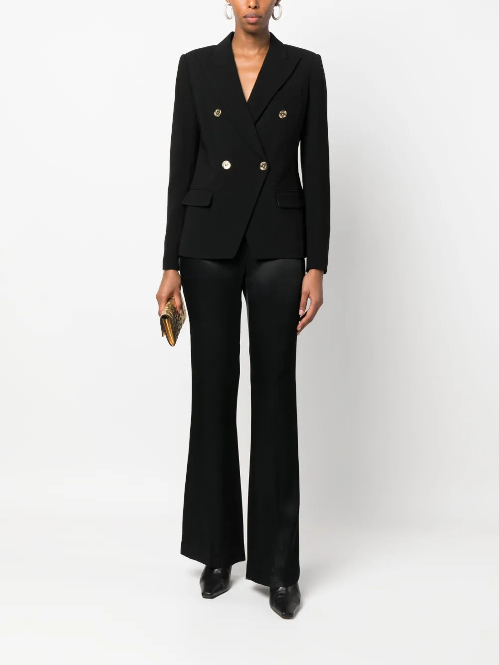 Crepe Double-Breasted Blazer