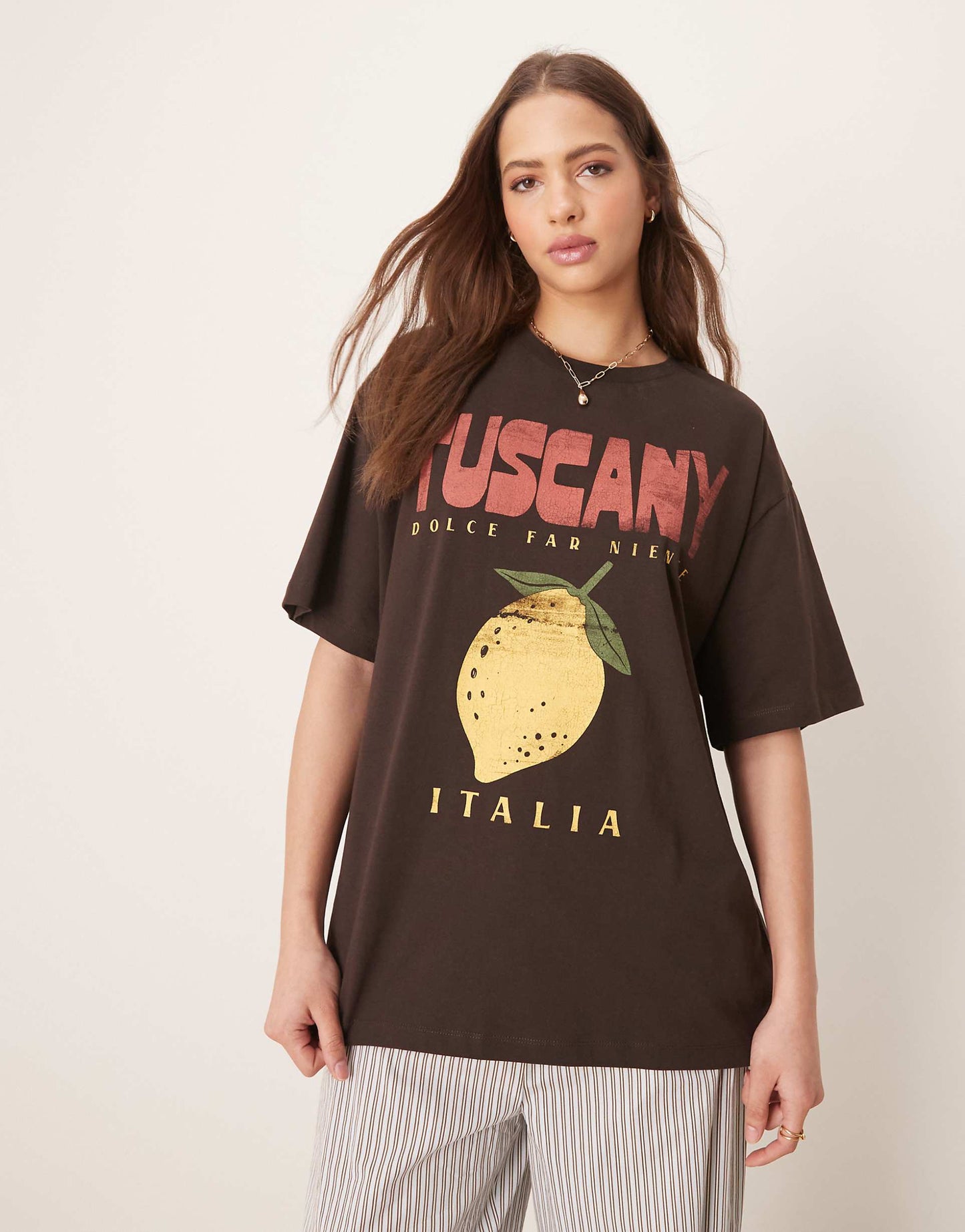 Oversized T-Shirt With Tuscany Graphic