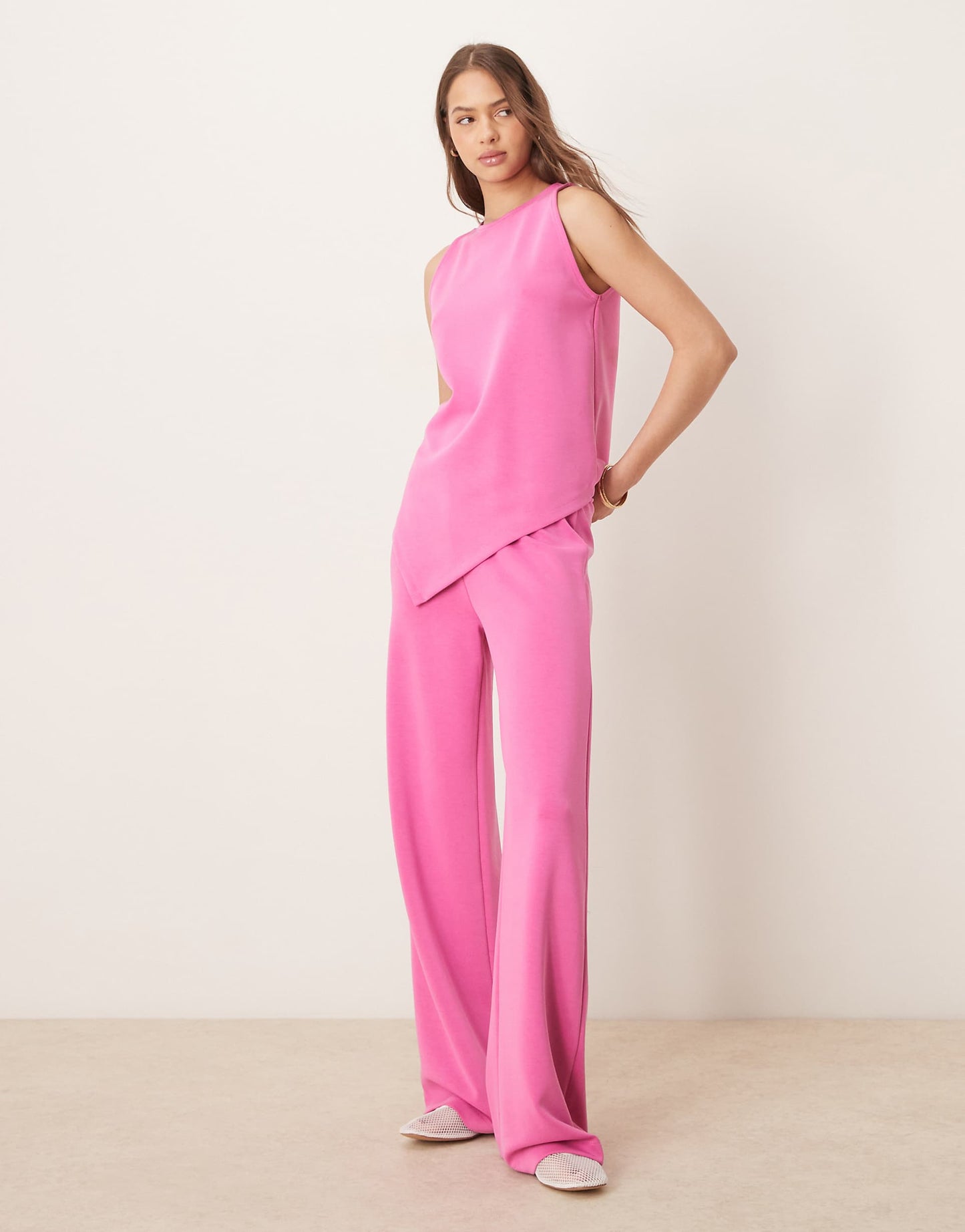 Co-Ord Wide Leg Cupro Trouser