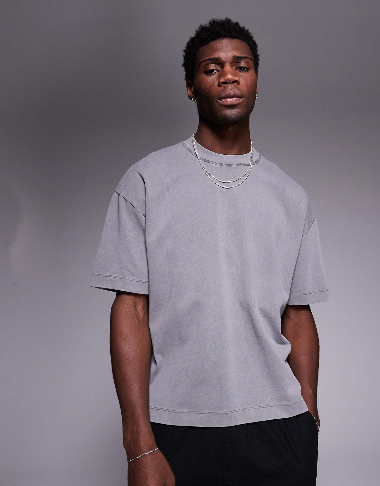 Heavyweight Oversized Boxy Drop Shoulder Acid Wash T-Shirt