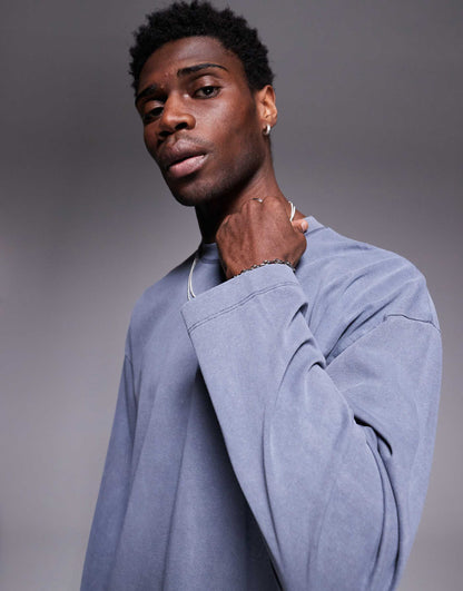 Heavyweight  Oversized Boxy Drop Shoulder Acid Wash T-Shirt