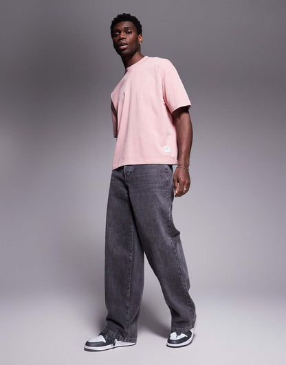 Heavyweight Oversized Boxy Drop Shoulder Acid Wash T-Shirt