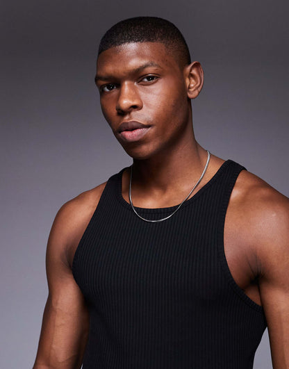 Heavyweight Muscle Boxy High Neck Rib Vest