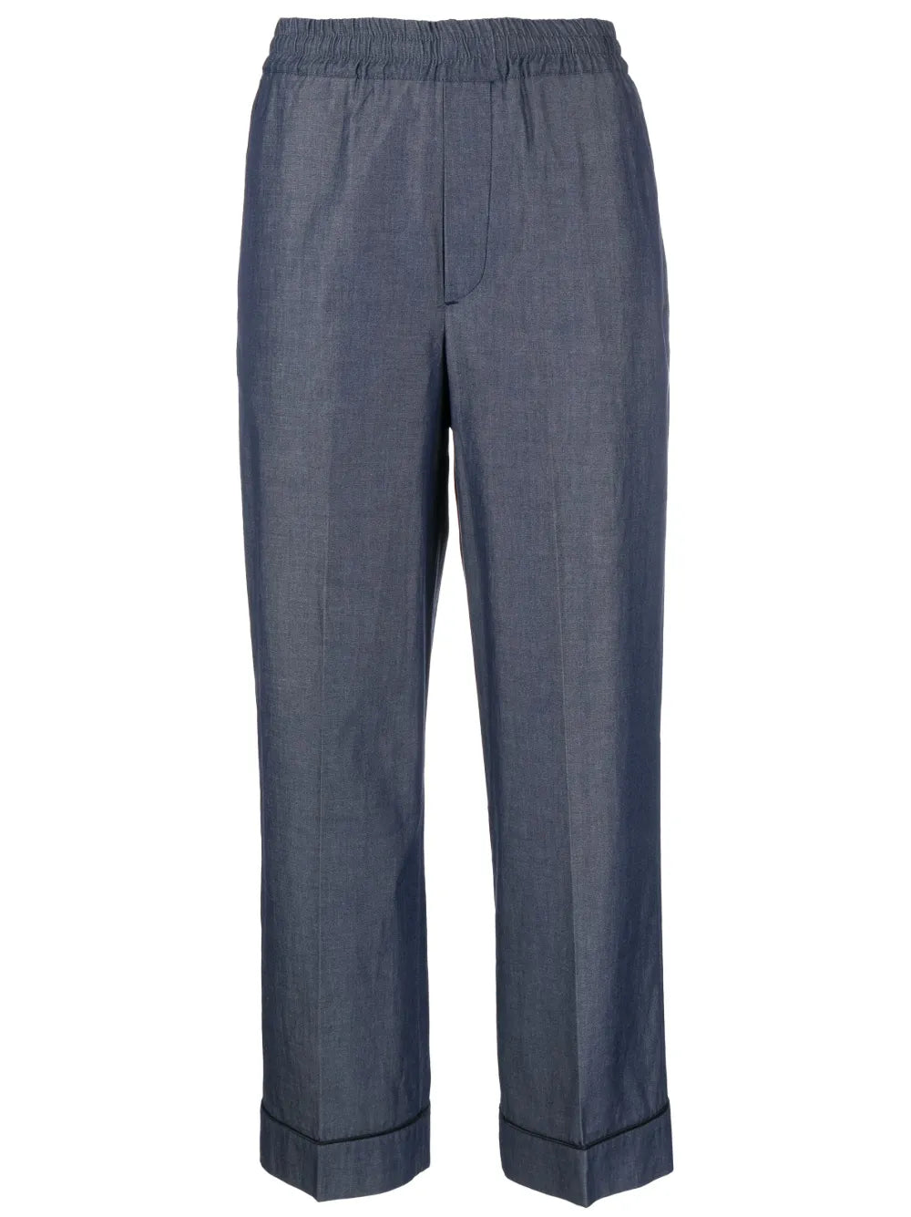 Straight-Leg Cropped Trousers