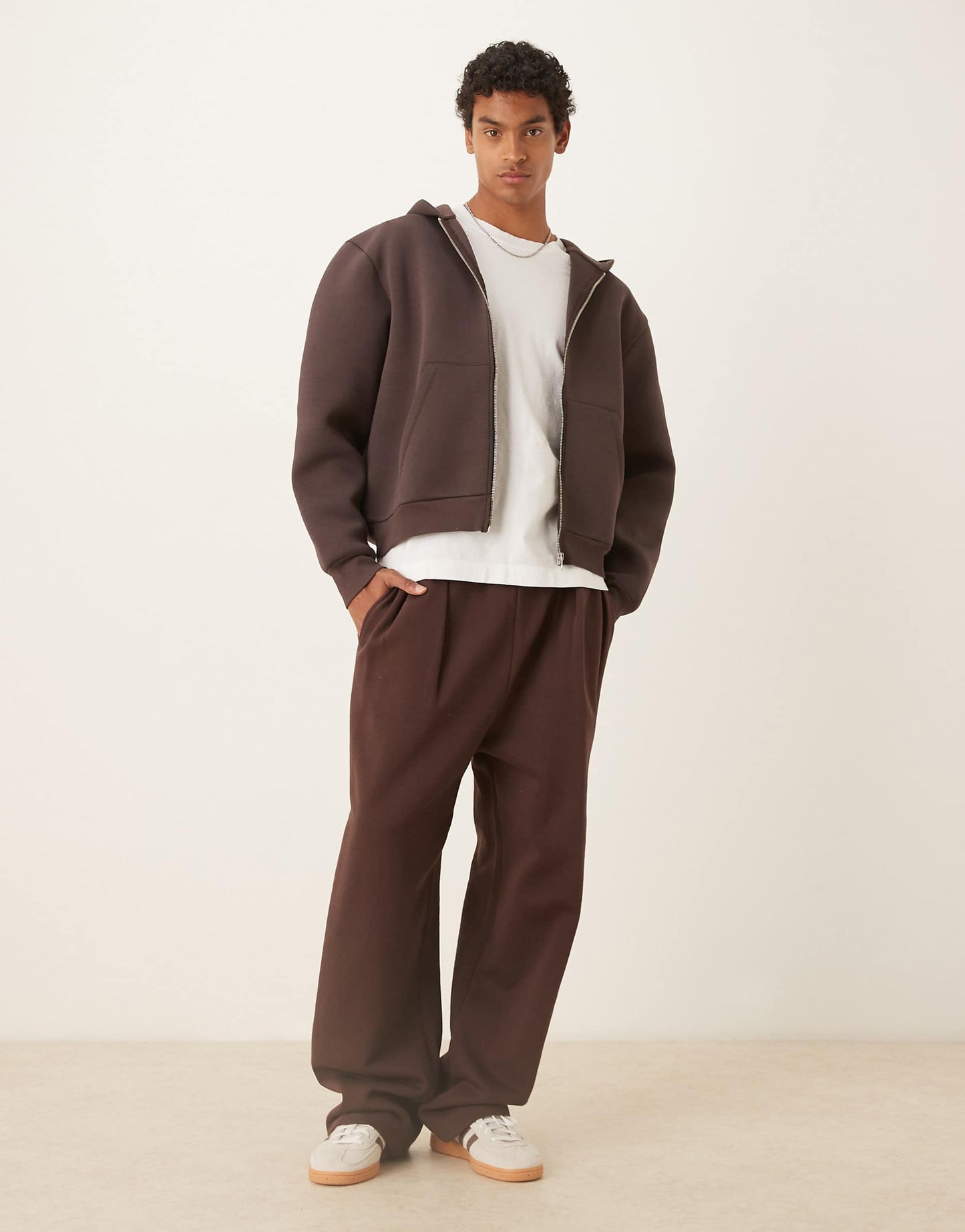 Heavyweight Scuba Boxy Oversized Zip Through Hoodie