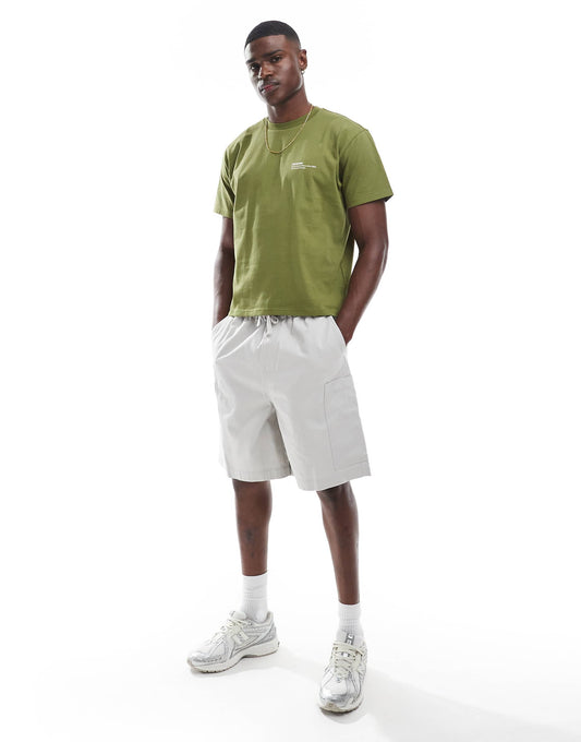 Mid Length Cargo Jort With Patch Detail