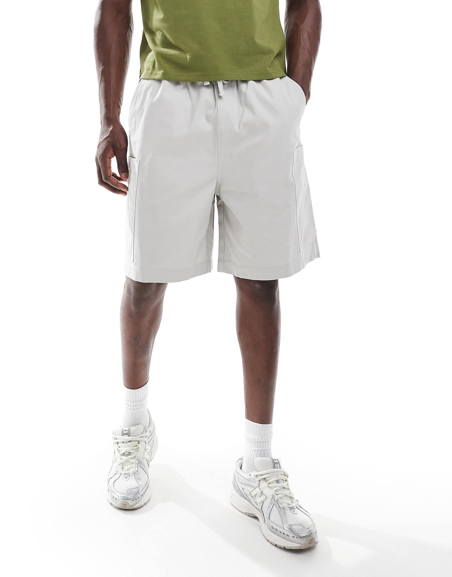 Mid Length Cargo Jort With Patch Detail