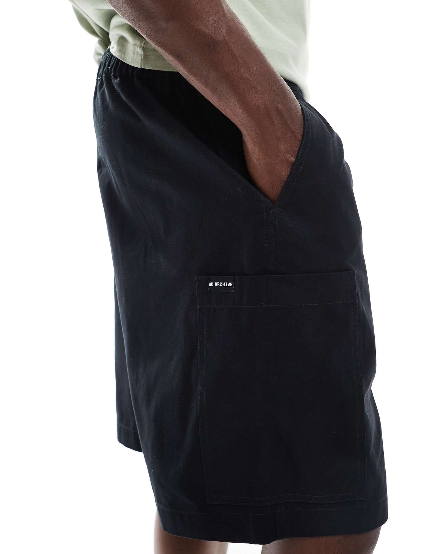 Mid Length Cargo Jort With Patch Detail