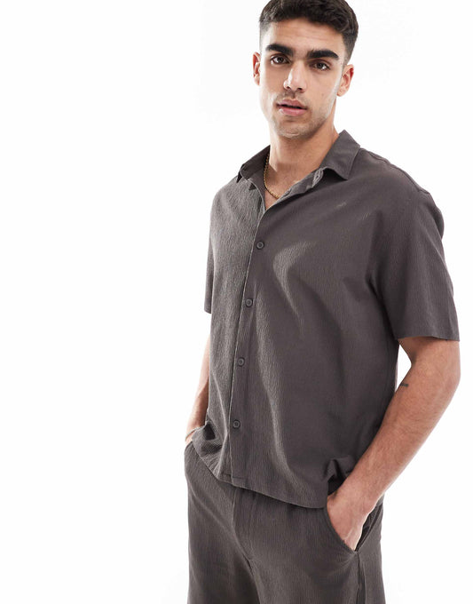 Plisse Co-Ord Shirt