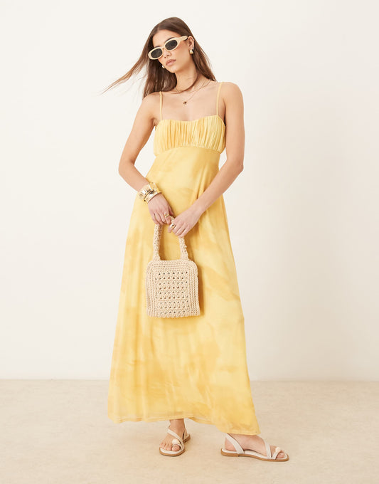 Cami Tie Strap Midi Tea Dress